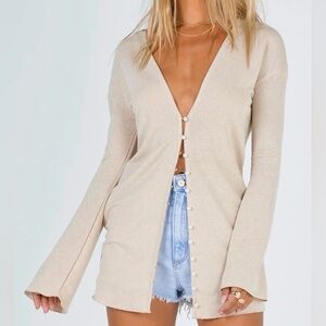 Princess Polly Beige Button Down Cardigan